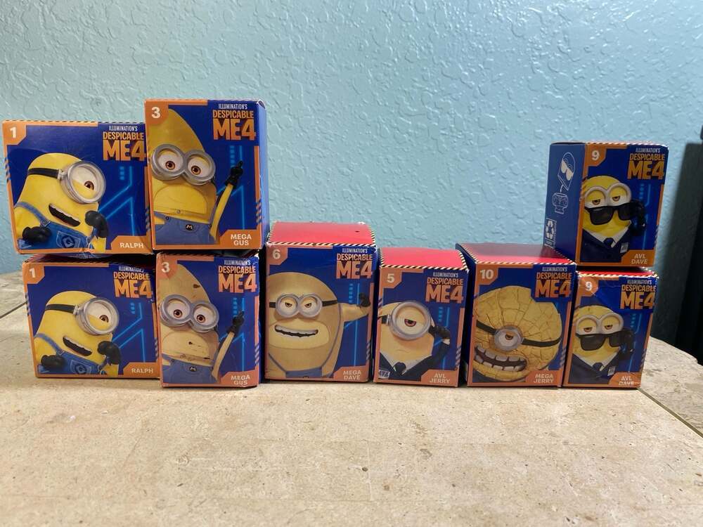 McDonald's Despicable Me 4 Happy Meal Toy Figures Lot of 9